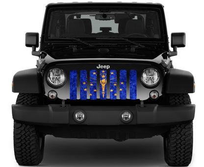 Indiana Grunge State Flag Grille Insert
