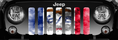Iowa Grunge State Flag Grille Insert