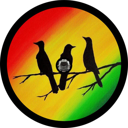 Rasta Colors 3 Little Birds Tire Cover for Jeep, RV, Bronco, Camper, Trailers, and More