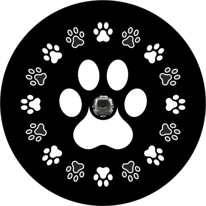Dog Paws Around Dog Paw Spare Tire Cover for Jeep, Bronco, RV, Van, Camper