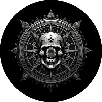 Compass Skull at the Helm Spare Tire Cover for Jeep, Bronco, RV, Camper, Van & More