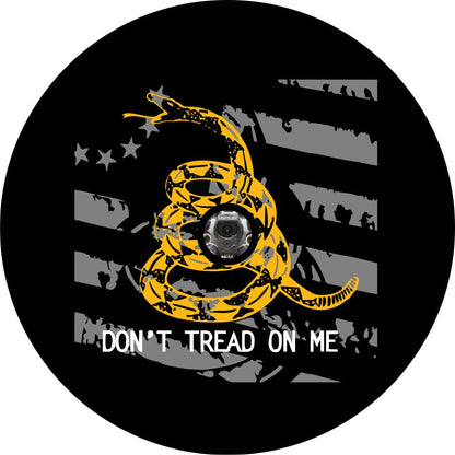 Don't Tread on Me Flag (any color snake) Spare Tire Cover for Jeep, Bronco, RV, Camper, Trailer, & More