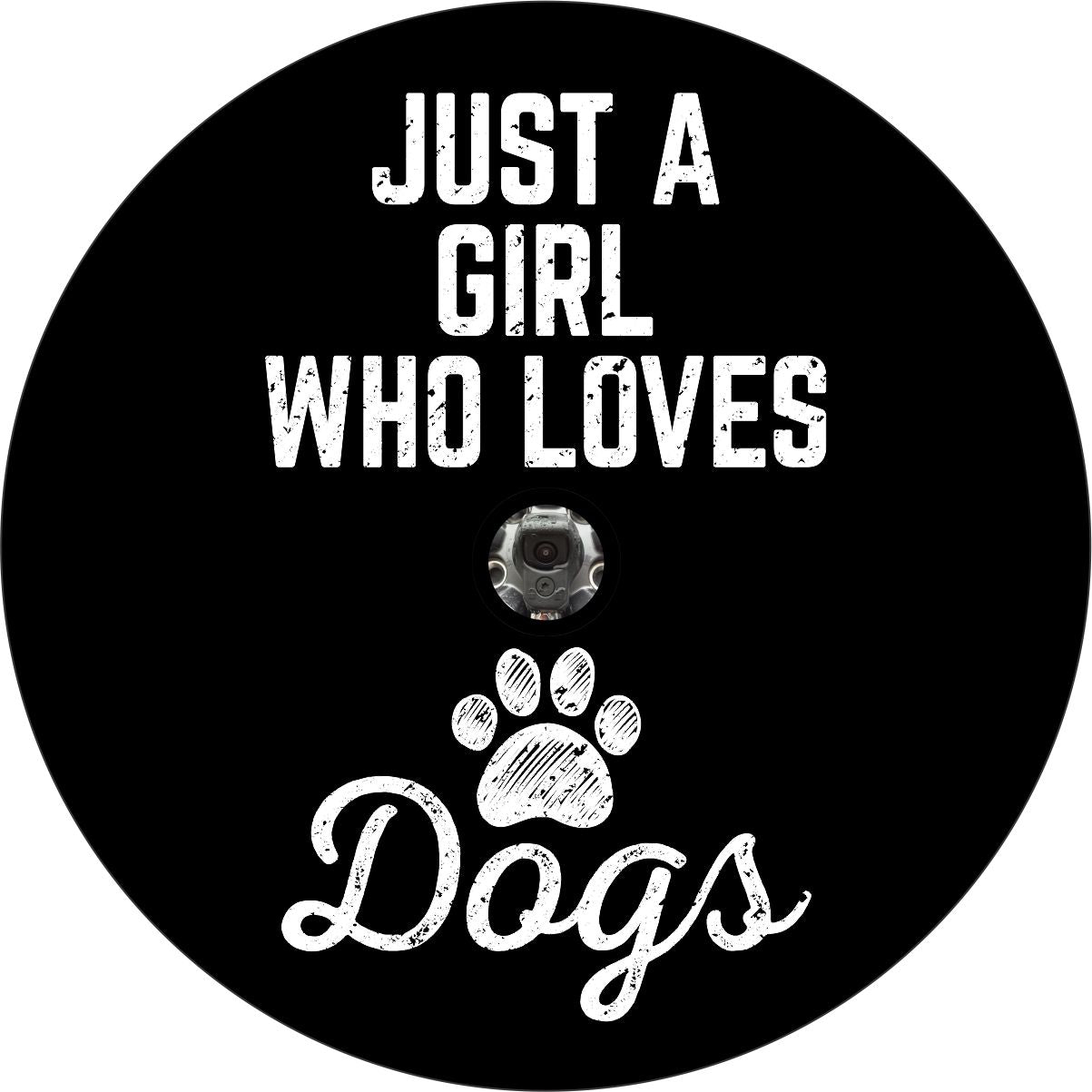 Just a Girl Who Loves Dogs and Paw Print Spare Tire Cover for Jeep, Bronco, RV, Van, Camper