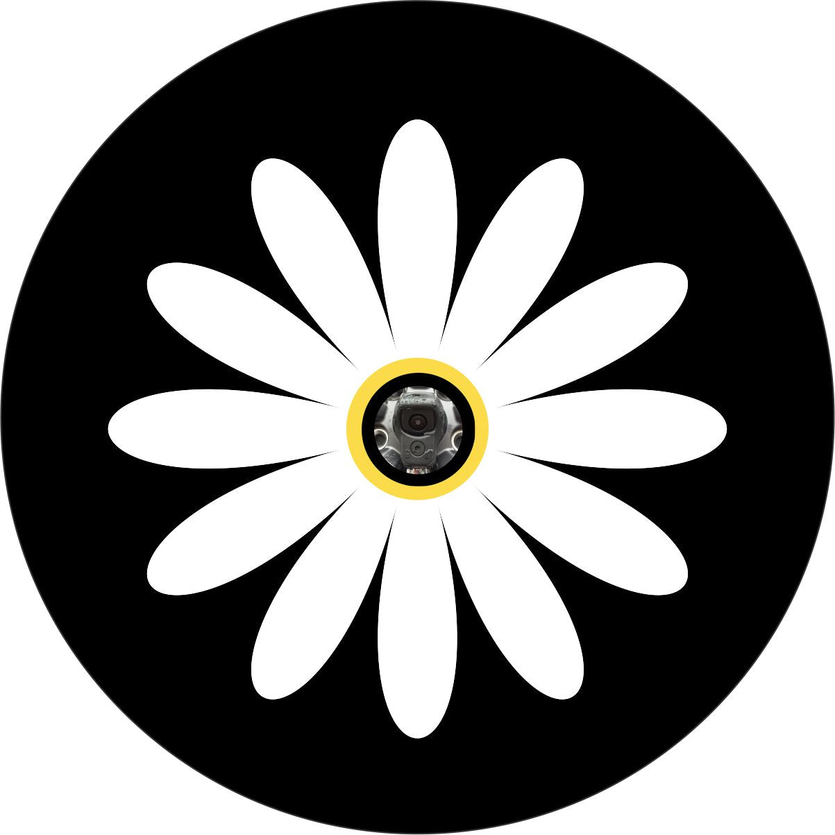 Simple & Plain Daisy Flower Spare Tire Cover For Jeep, Bronco, RV, Van, Camper, & More