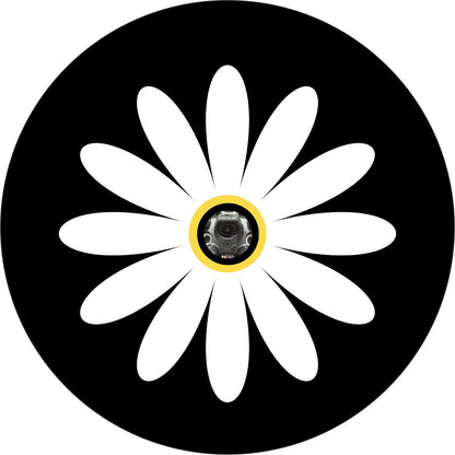 Simple & Plain Daisy Flower Spare Tire Cover For Jeep, Bronco, RV, Van, Camper, & More