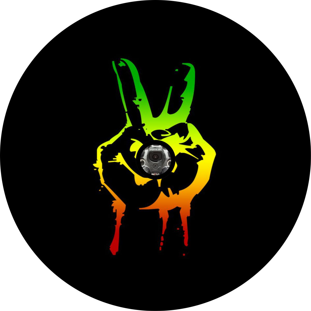 Rasta Peace Sign Spare Tire Cover for Jeep, Bronco, Campers, RV, Vans, & More