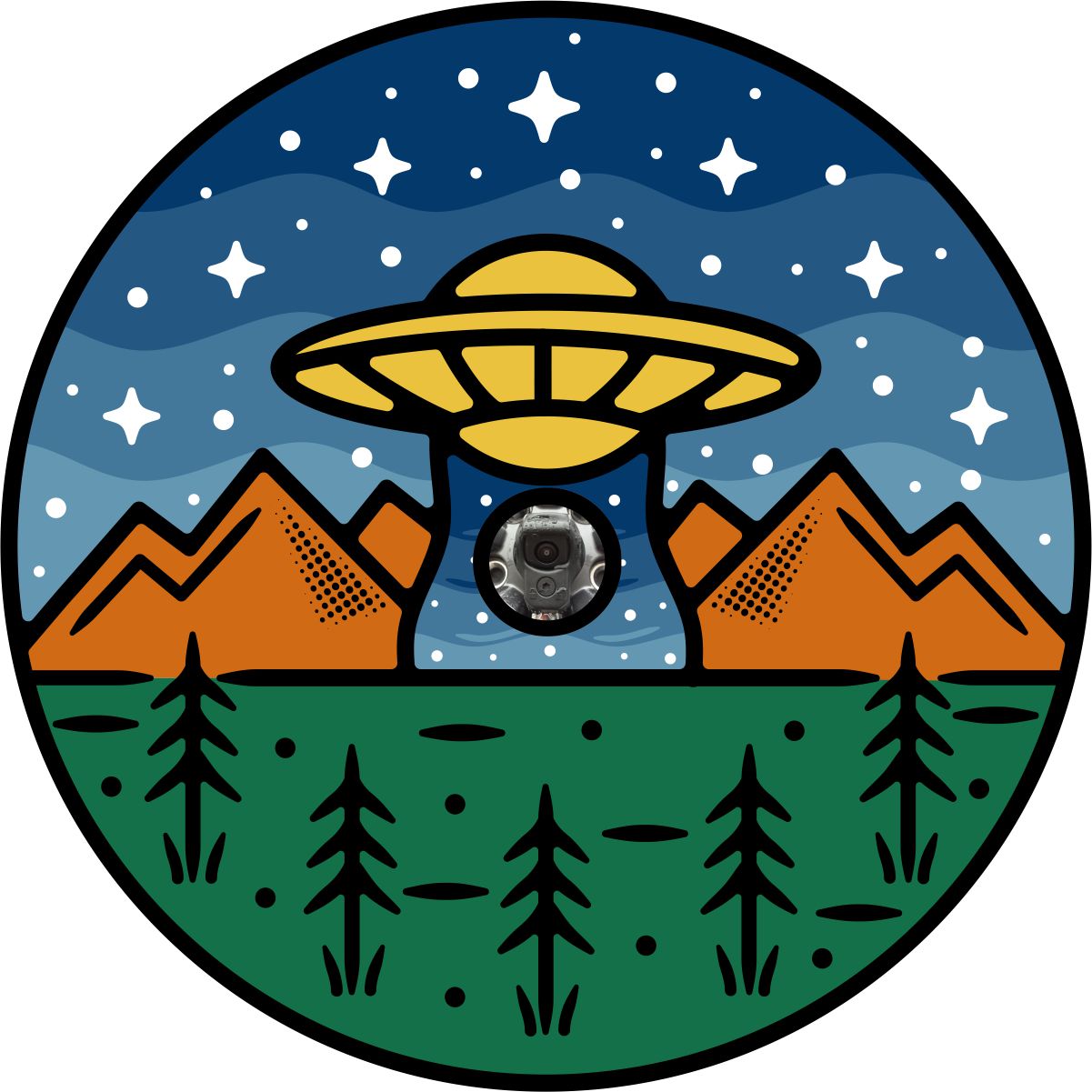UFO Alien Spare Tire Covers for Jeep, Bronco, RV, Campers, Trailers, & More