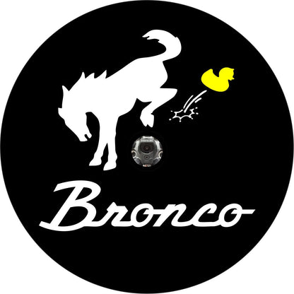 Bronco Bucking a Duck with Bronco Wording Spare Tire Cover Jeep, Bronco, RVs and more