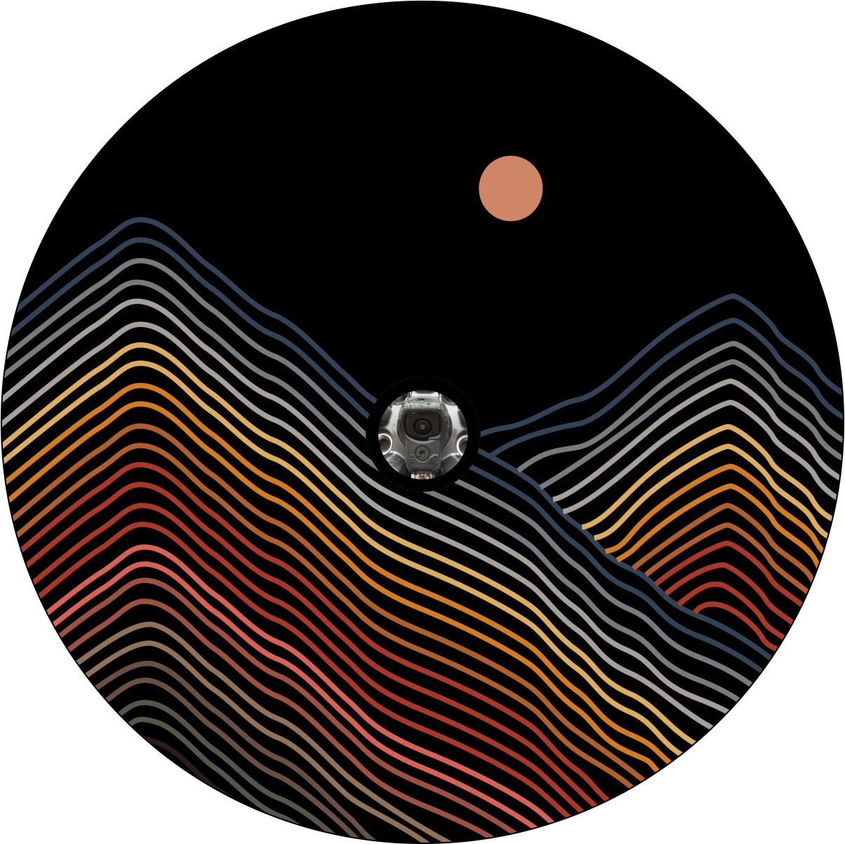 Geometric Rainbow Mountain Spare Tire Cover for Jeep, Bronco, RV, Camper, Trailer, & More