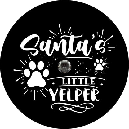 Santa's Little Yelper Paw Print Spare Tire Cover for Jeep, RV, Bronco, Camper, & More