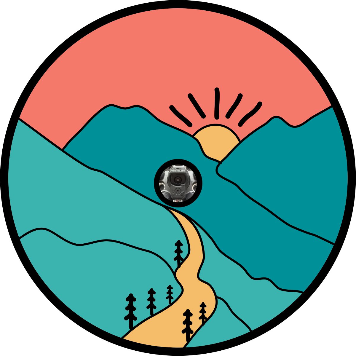 The Sun Shining through the Mountains Spare Tire Cover for Jeep, Bronco, RV, Camper, Trailer, & More