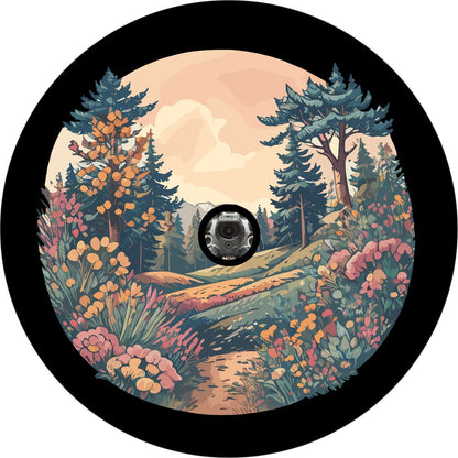 Watercolor Mountain Range Spare Tire Cover • Jeep, Bronco, Campers, RV, Vans, & More