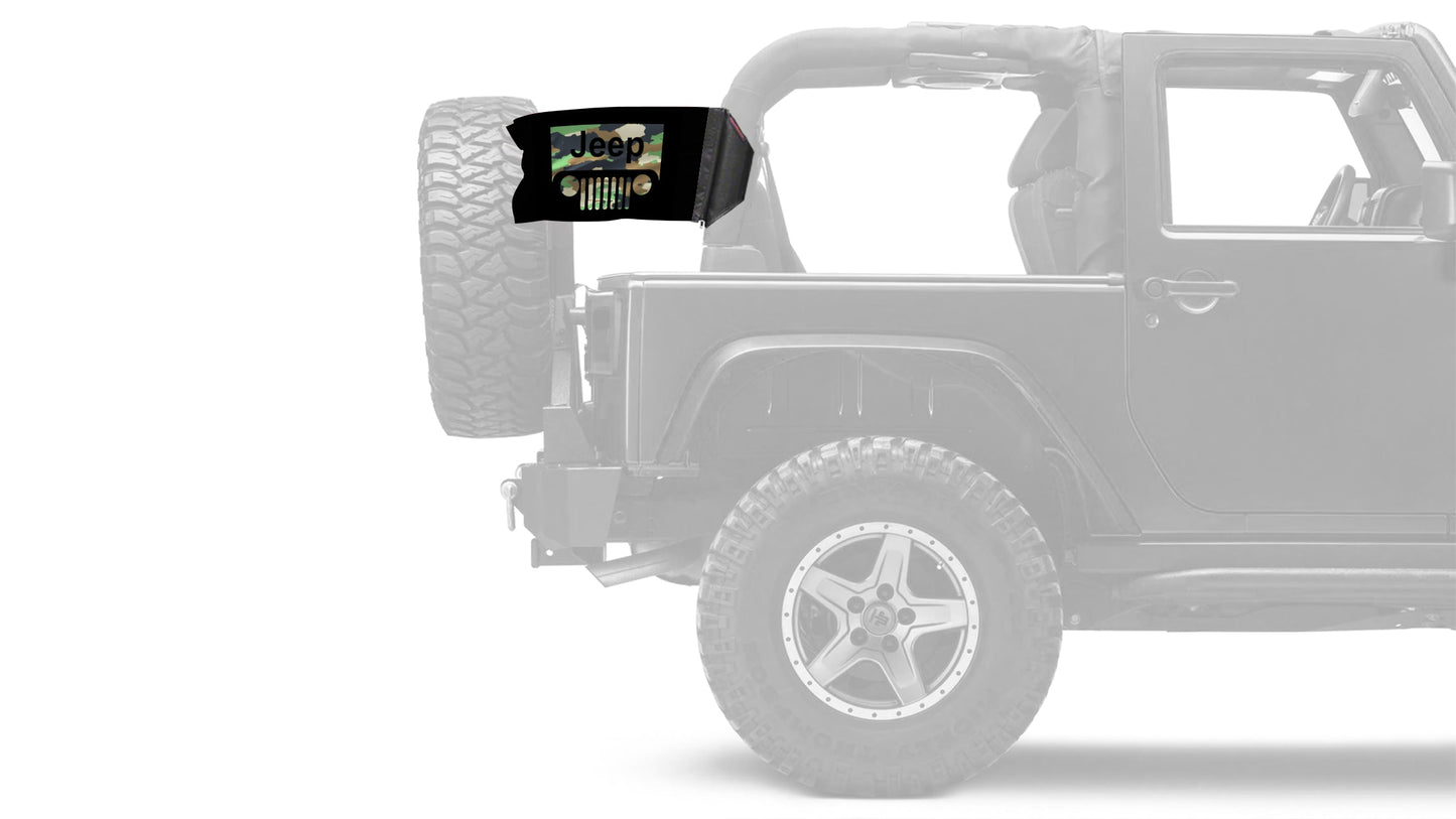 Jeep Grill 12"x18" Forever Wave Flag for Jeep Wrangler JLU 4-Door 2018-Present