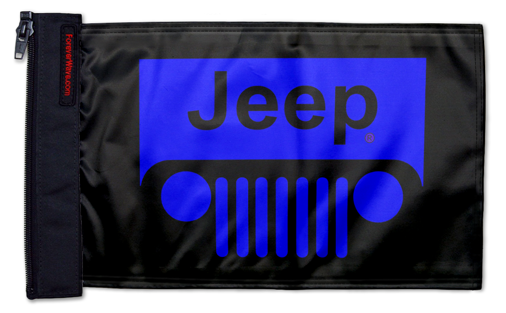 Jeep Grill 12"x18" Forever Wave Flag for Jeep Wrangler JLU 4-Door 2018-Present