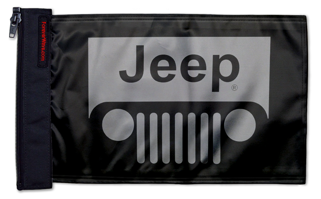 Jeep Grill 12"x18" Forever Wave Flag for Jeep Wrangler JLU 4-Door 2018-Present