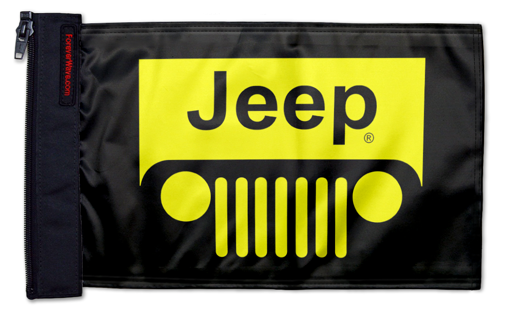 Jeep Grill 12"x18" Forever Wave Flag for Jeep Wrangler CJ-7 and CJ-8 1976-1986
