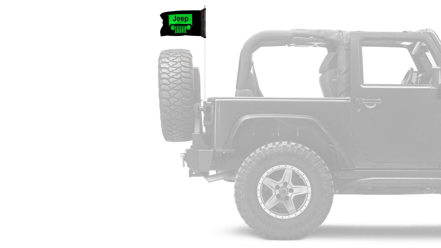 Jeep Grill 12"x18" Forever Wave Flag for Jeep Wrangler JKU 4-Door 2007-2018