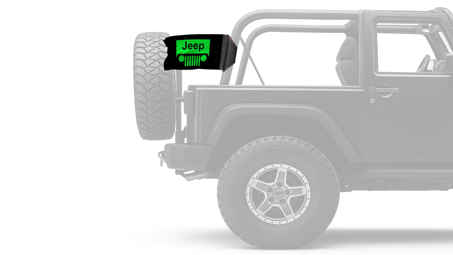 Jeep Grill 12"x18" Forever Wave Flag for Jeep Wrangler JKU 4-Door 2007-2018