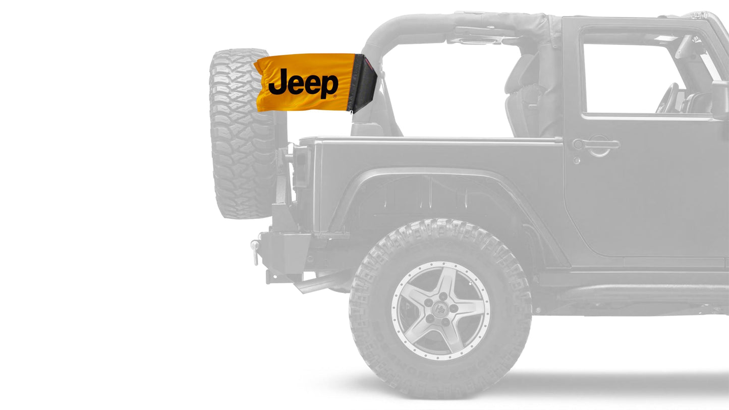 Jeep Safety Orange SQ12"x18" Forever Wave Flag for Jeep Wrangler JLU 4-Door 2018-Present