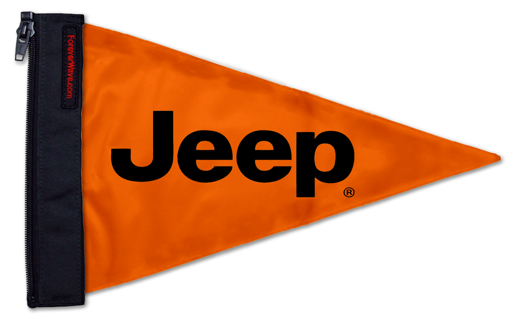 Jeep Safety Orange TR12"x18" Forever Wave Flag for Jeep Wrangler JK 2-Door 2007-2018