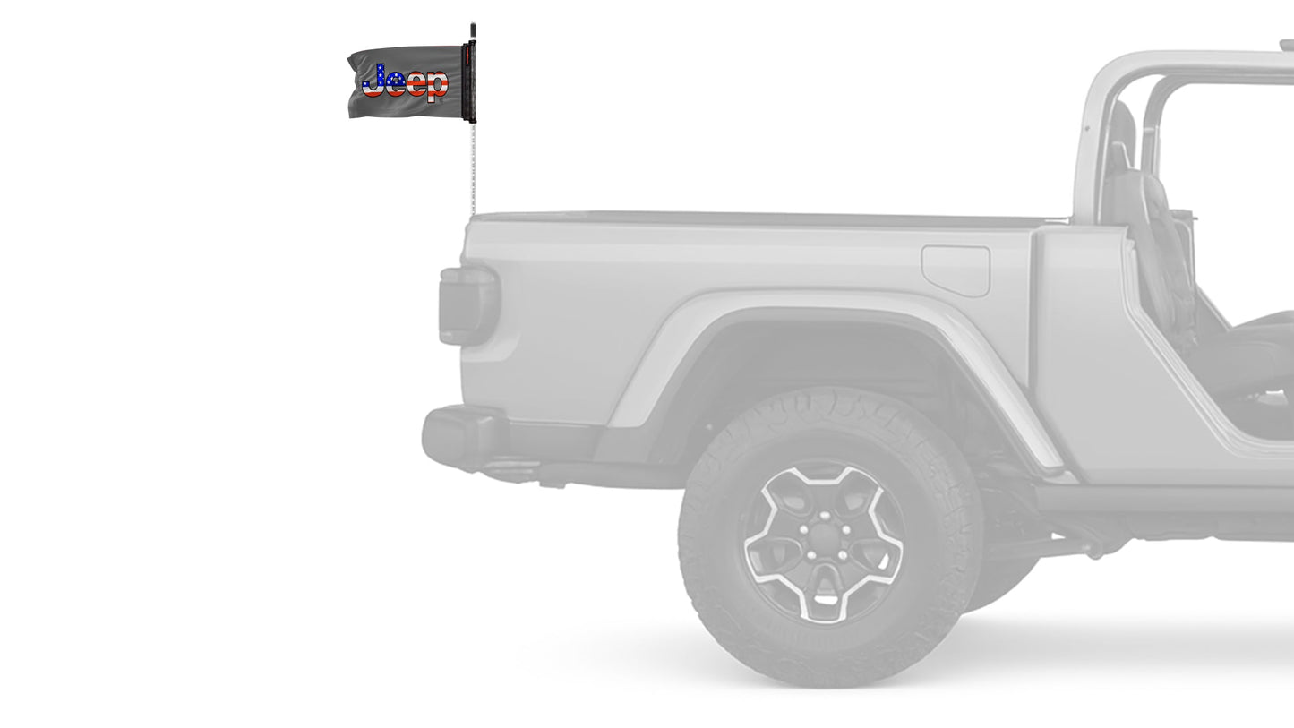 Jeep USA 12"x18" Forever Wave Flag for Jeep Wrangler JKU 4-Door 2007-2018