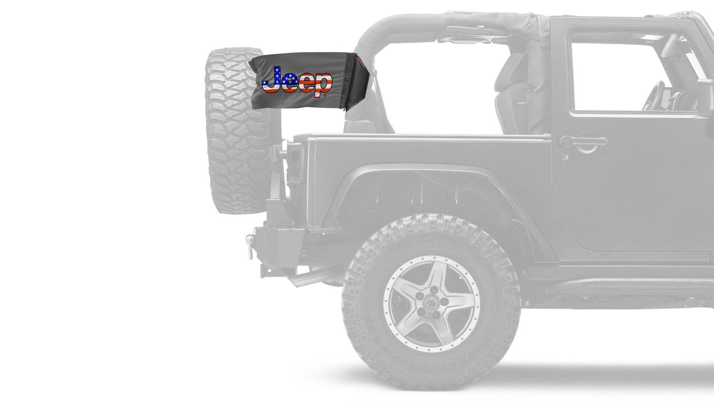 Jeep USA 12"x18" Forever Wave Flag for Jeep Wrangler JLU 4-Door 2018-Present