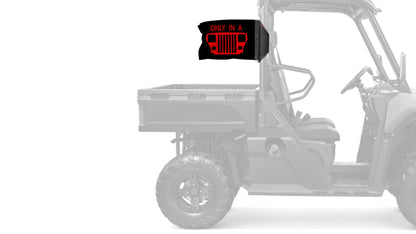Only In A YJ 12"x18" Forever Wave Flag