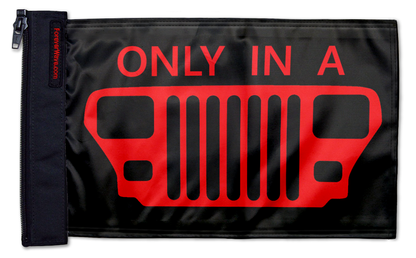 Only In A YJ 12"x18" Forever Wave Flag for Jeep Wrangler JLU 4-Door 2018-Present