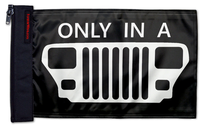 Only In A YJ 12"x18" Forever Wave Flag for Jeep Wrangler LJ 2003-2006