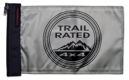 Trail Rated 12"x18" Forever Wave Flag for Jeep Wrangler JLU 4-Door 2018-Present