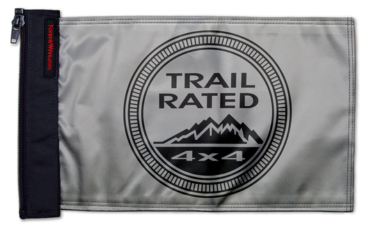 Trail Rated 12"x18" Forever Wave Flag for Jeep Wrangler JLU 4-Door 2018-Present