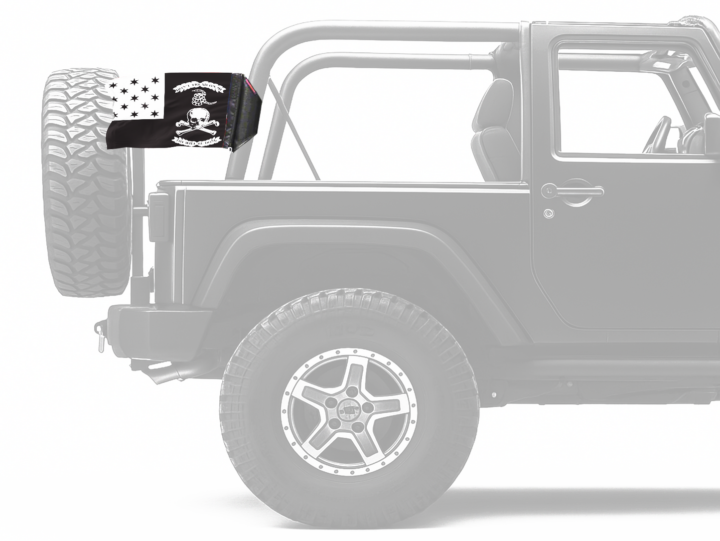Veterans Exempt 12"x18" Forever Wave Flag for Jeep Wrangler JK 2-Door 2007-2018