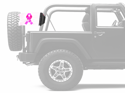 Pink Ribbon 12"x18" Forever Wave Flag for Jeep Wrangler JKU 4-Door 2007-2018