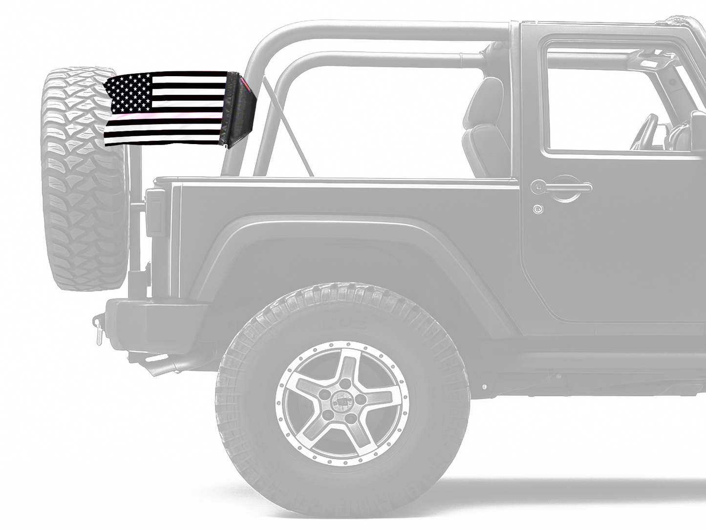 USA Subdued Thin Pink Line 12"x18" Forever Wave Flag for Jeep Wrangler TJ 1996-2006