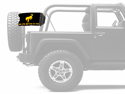 Bucking Bronco 12"x18" Forever Wave Flag for Jeep Wrangler JK 2-Door 2007-2018