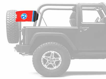State Flag Tennessee 12"x18" Forever Wave Flag for Jeep Wrangler JKU 4-Door 2007-2018
