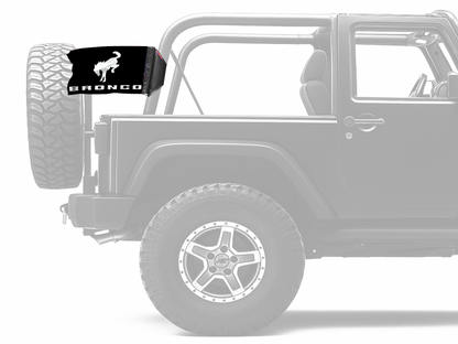 Bucking Bronco 12"x18" Forever Wave Flag for Jeep Wrangler JKU 4-Door 2007-2018