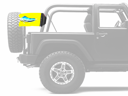 Dolphin 12"x18" Forever Wave Flag for Jeep Wrangler JKU 4-Door 2007-2018