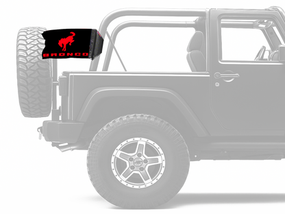 Bucking Bronco 12"x18" Forever Wave Flag for Jeep Wrangler JKU 4-Door 2007-2018