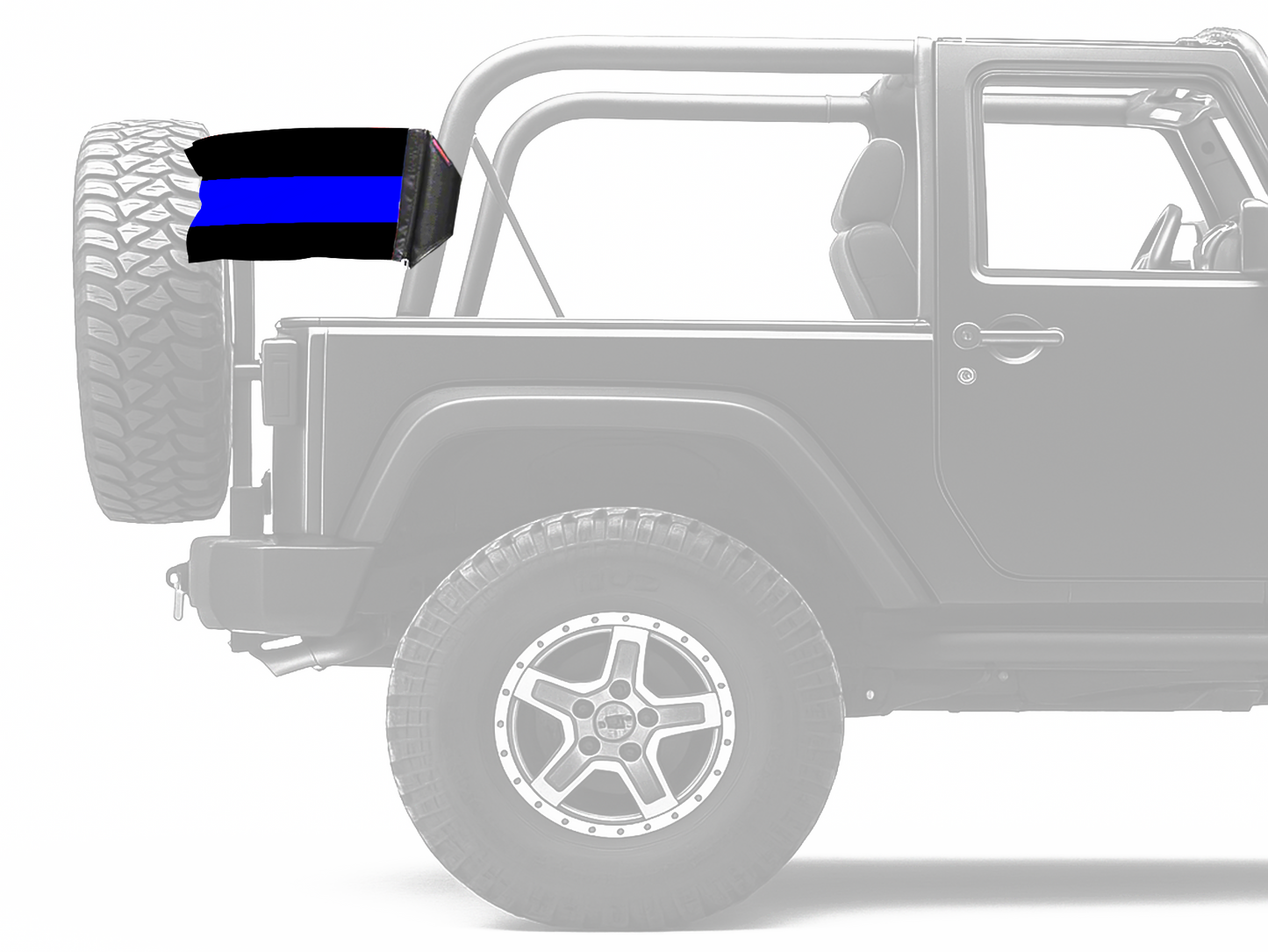 Thin Blue Line 12"x18" Forever Wave Flag for Jeep Wrangler JLU 4-Door 2018-Present