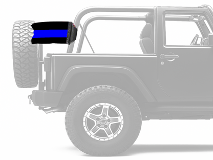 Thin Blue Line 12"x18" Forever Wave Flag for Jeep Wrangler JLU 4-Door 2018-Present