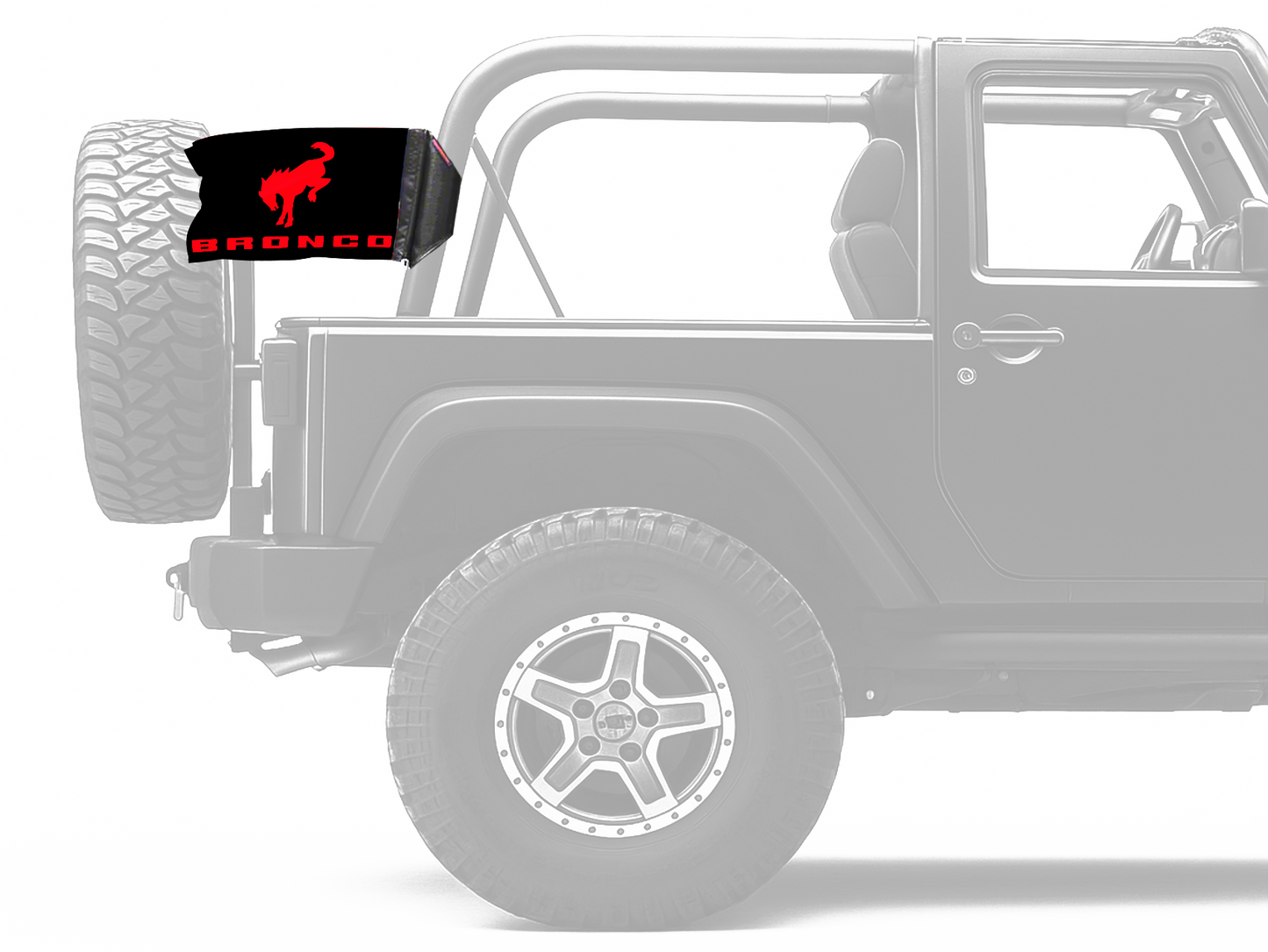 Bucking Bronco 12"x18" Forever Wave Flag for Jeep Wrangler TJ 1996-2006