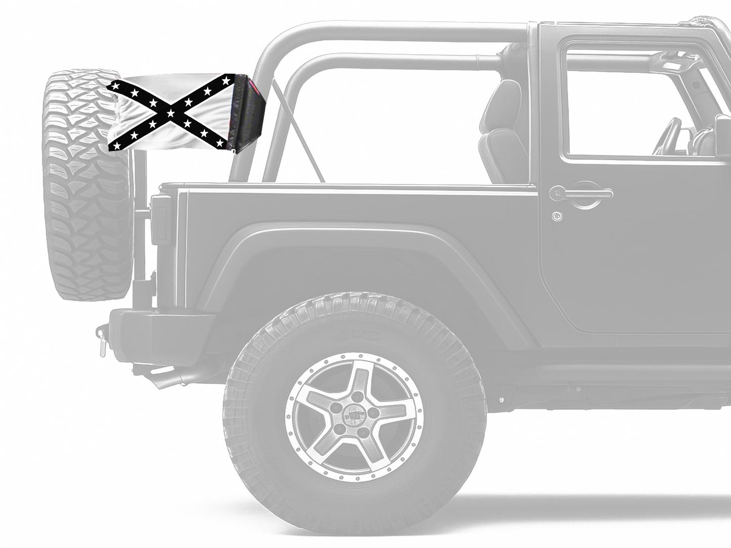 Confederate Subdued 12"x18" Forever Wave Flag for Jeep Wrangler JKU 4-Door 2007-2018
