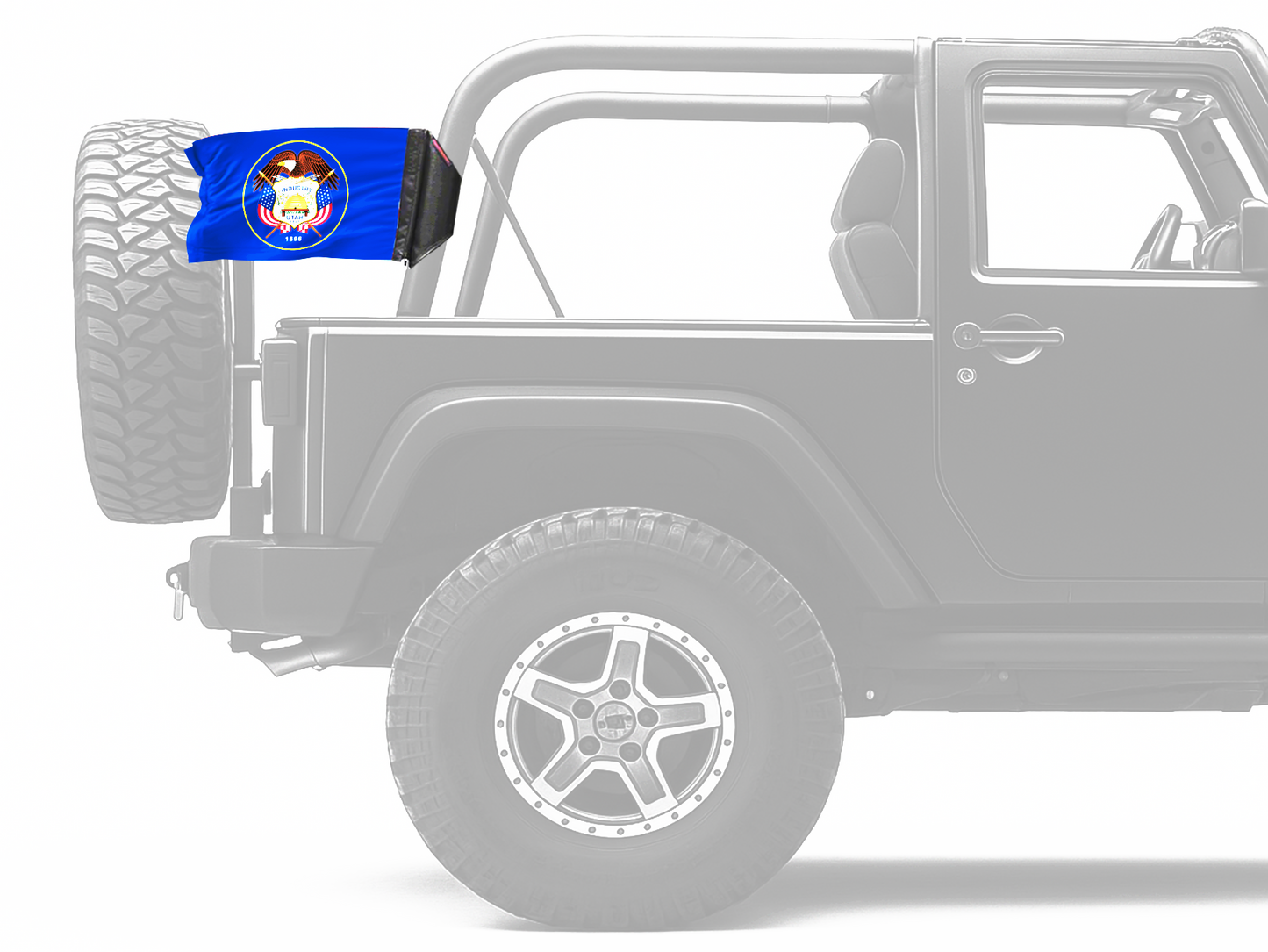 State Flag Utah "Old Style" 12"x18" Forever Wave Flag for Jeep Wrangler TJ 1996-2006