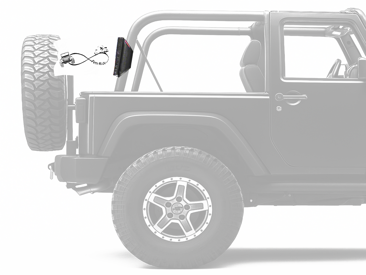 Fem Ride 12"x18" Forever Wave Flag for Jeep Wrangler YJ 1986-1995