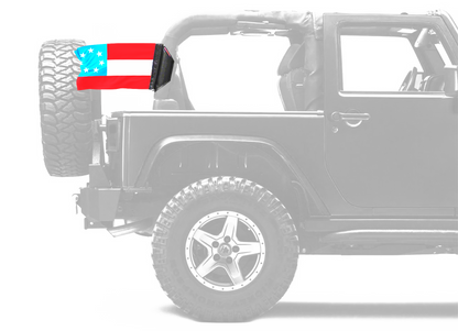 1st Confederate 7 Star 12"x18" Forever Wave Flag for Jeep Wrangler JKU 4-Door 2007-2018