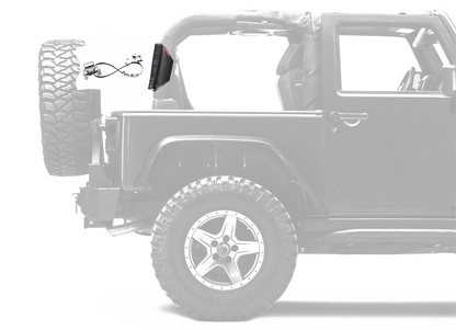 Fem Ride 12"x18" Forever Wave Flag for Jeep Wrangler JKU 4-Door 2007-2018