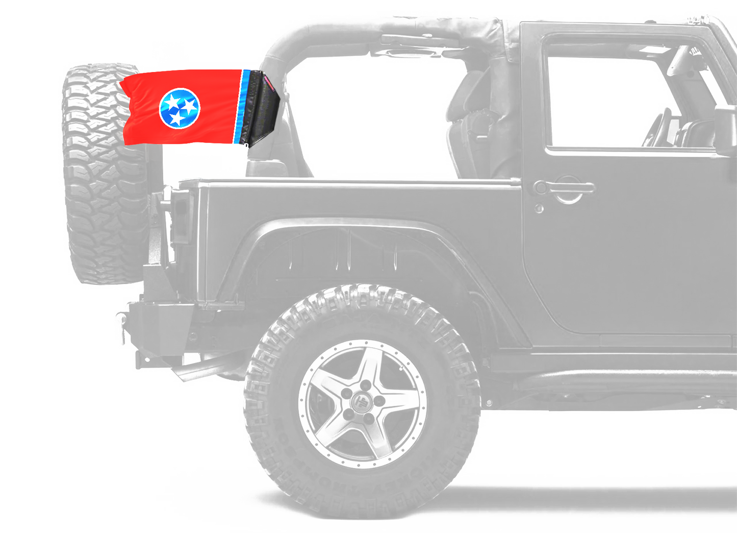 State Flag Tennessee 12"x18" Forever Wave Flag for Jeep Wrangler JKU 4-Door 2007-2018