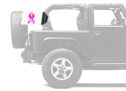 Pink Ribbon 12"x18" Forever Wave Flag for Jeep Wrangler JKU 4-Door 2007-2018