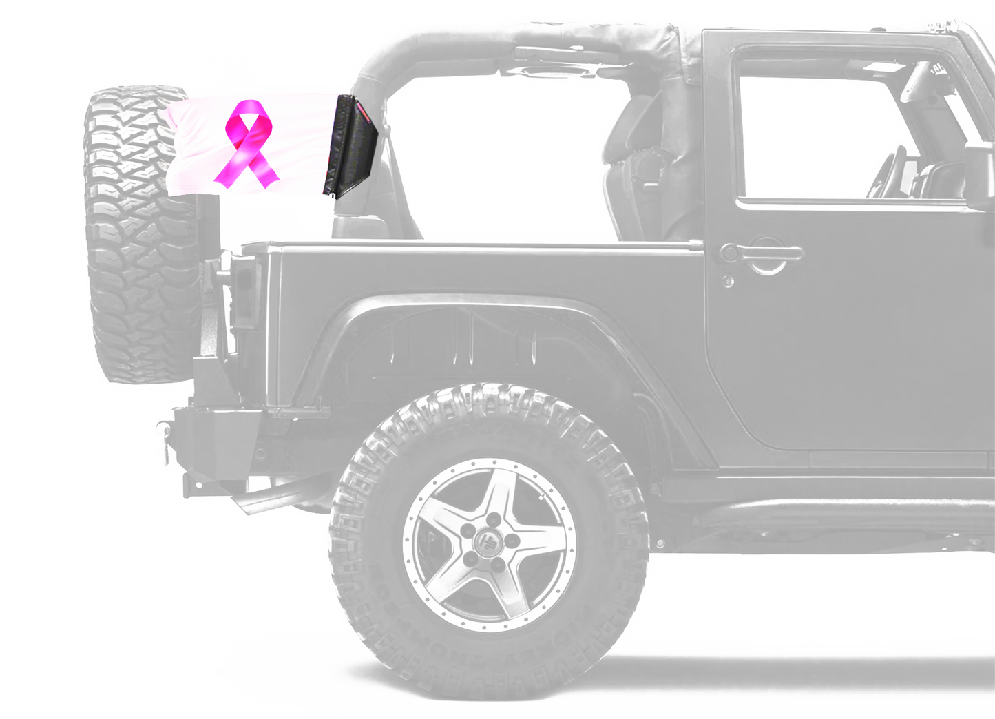 Pink Ribbon 12"x18" Forever Wave Flag for Jeep Wrangler YJ 1986-1995
